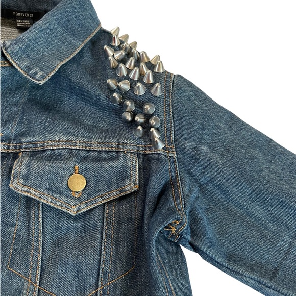 Forever 21 Studded Button Down Denim Jacket All Size - Picture 15 of 17
